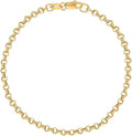 Ritastephens 10K Solid Yellow Gold Anklet Rolo Link Chain Ankle Bracelet 10 Inches 2.3 Mm