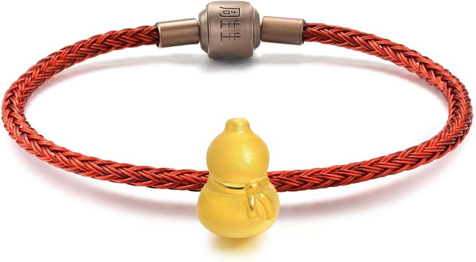 CHOW SANG SANG 999 24K Solid Gold Gourd (Wulu) Auspicious Charm Bracelet for Women 86335C