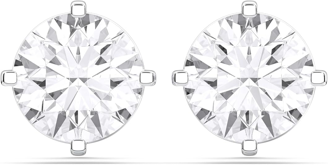 14K Yellow/White Gold Stud Earrings With 1-2 Carat Lab Grown Diamond, IGI Certified LAB GROWN Diamond Earrings 4 Prong Push Back (E-F Color, VVS-VS), Stud Earrings For Women, Fine Jewelry