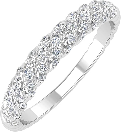 1/4 Carat Diamond Wedding Band Ring in 10K Gold