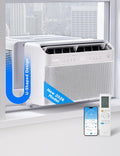 Midea 8,000 BTU U Shaped Smart Inverter Window Air Conditioner - Cools 350 Sq Ft, Ultra Quiet with Open Window Operation - Alexa/Google Assistant Compatible, 37% Energy Savings, Remote (2026 Edition)