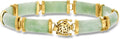Ross-Simons Jade Good Fortune Bracelet in 18kt Gold Over Sterling