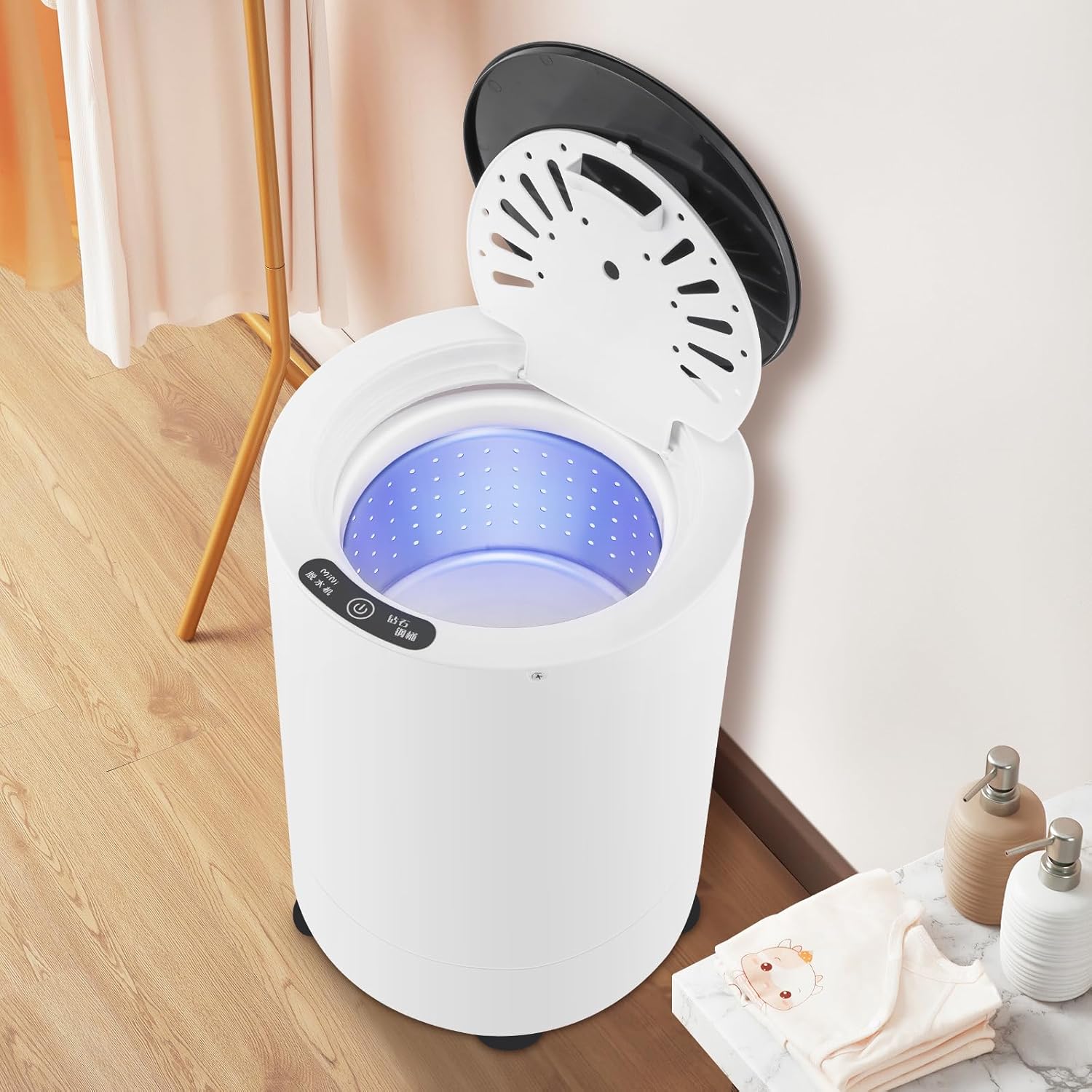Compact Electric Spin Dryer , Portable Mini Laundry Dryer for Apartments, Schools, Dorms, RVs, Camping