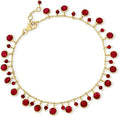 Ross-Simons 18.00 ct. t.w. Ruby Drop Anklet in 18kt Gold Over Sterling. 9 inches