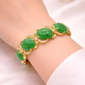 Silver 925 A JADE Jadeite Bead Bracelet Diamond Imitation Cabochon